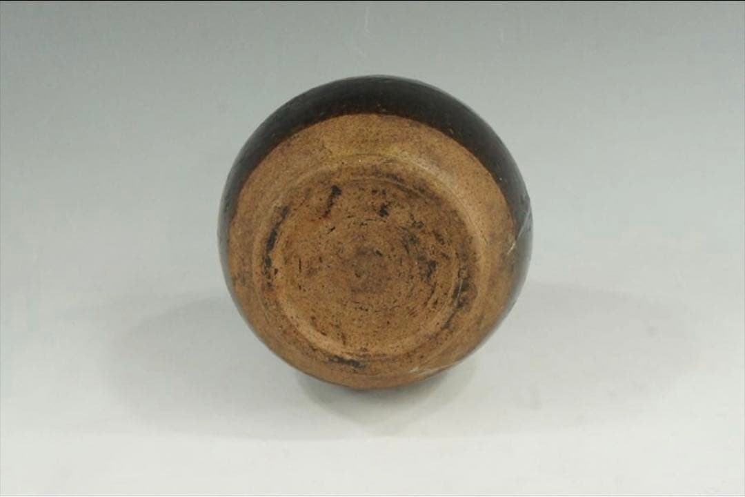 花器 古唐津 武雄系 素麺手 黒釉 茶道具 懐石 茶道 徳利 花入 骨董 古美術