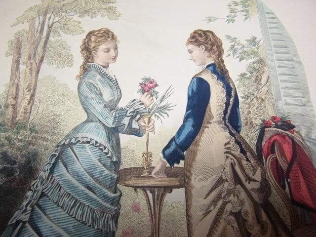 1876年銅版画◆フランス ファッション誌『ラ・モード・イリュストレ』No.25