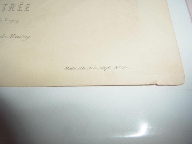 1876年銅版画◆フランス ファッション誌『ラ・モード・イリュストレ』No.25