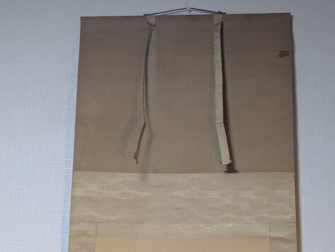 【真作】掛軸　福井江亭　春景山水図　花咲く山間の幽境　共箱入　S167