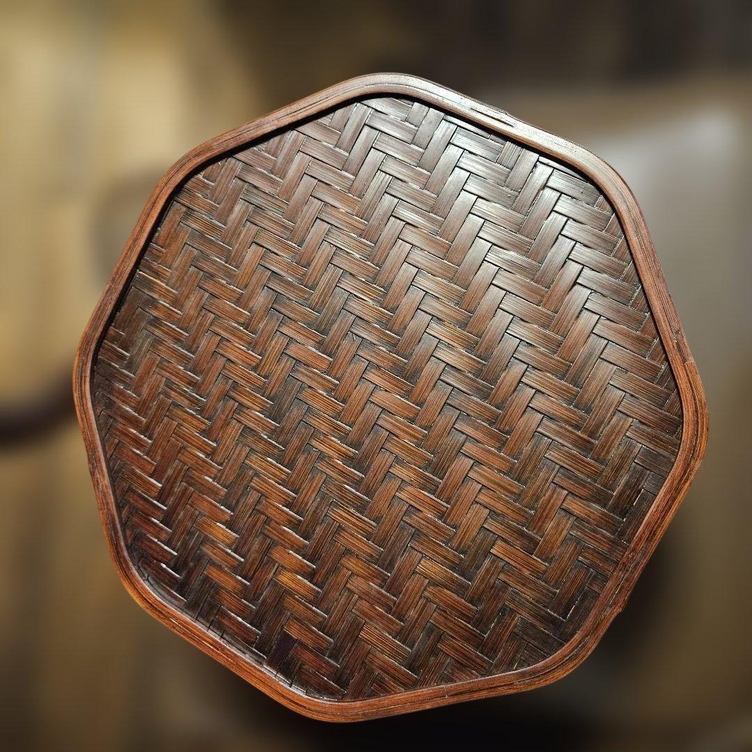 【未使用】駿河　竹細工　八角　茶托