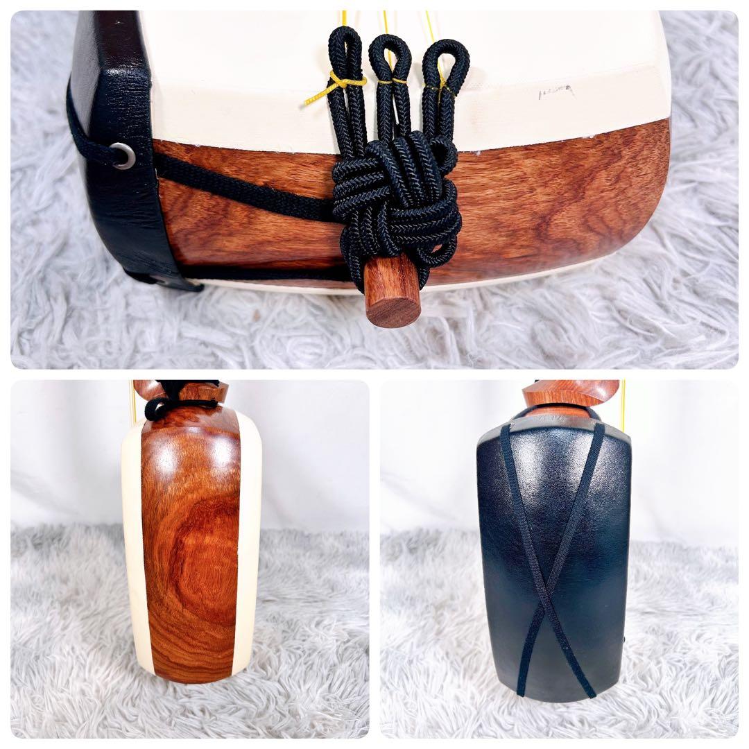 津軽三味線　花梨　太棹　東さわり付　皮やぶれなし　バチ　ケース付