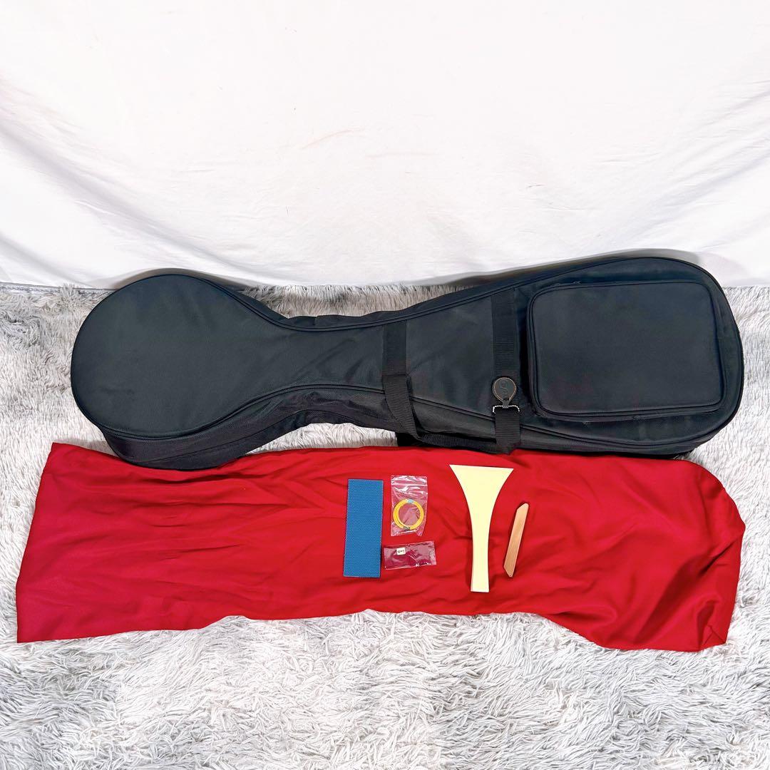 津軽三味線　花梨　太棹　東さわり付　皮やぶれなし　バチ　ケース付