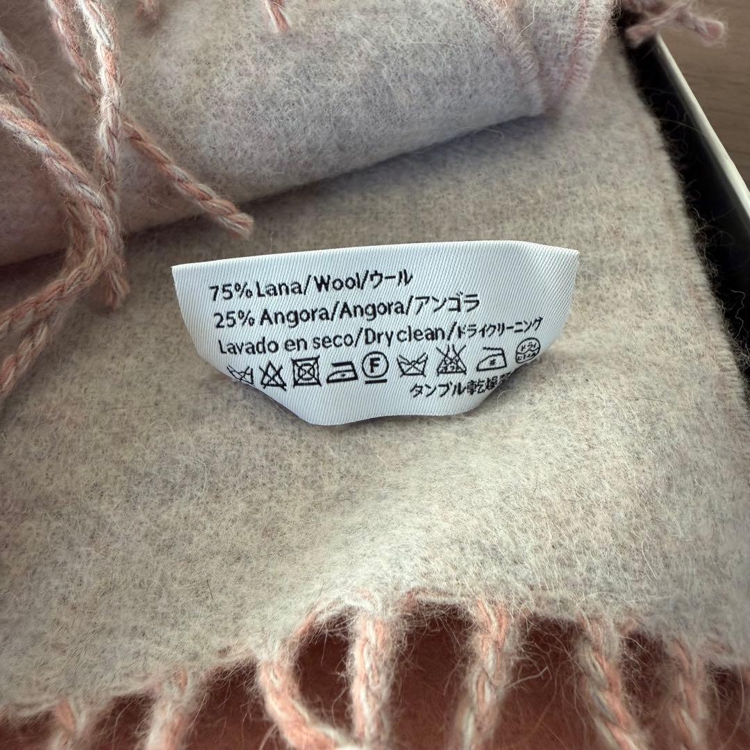 LOEWE マフラー　バイカラー　ピンク/ライトグレー