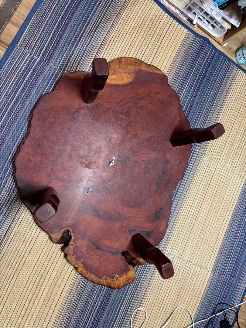 希少　花梨　 座卓 一枚板 高級テーブル　天然木製　光沢座卓　アンティーク