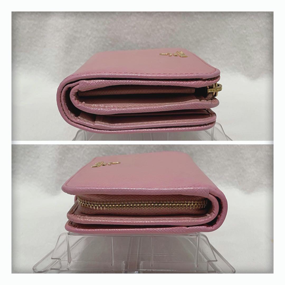 ✨美品✨ PRADA プラダ サフィアーノ 二つ折り財布 ライトピンク