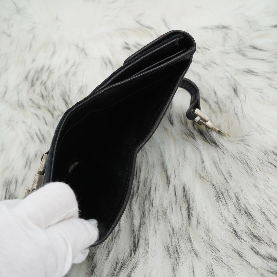 未使用級　箱付き　GUCCI グッチ　二つ折り財布　レザー×キャンバス　ブラック