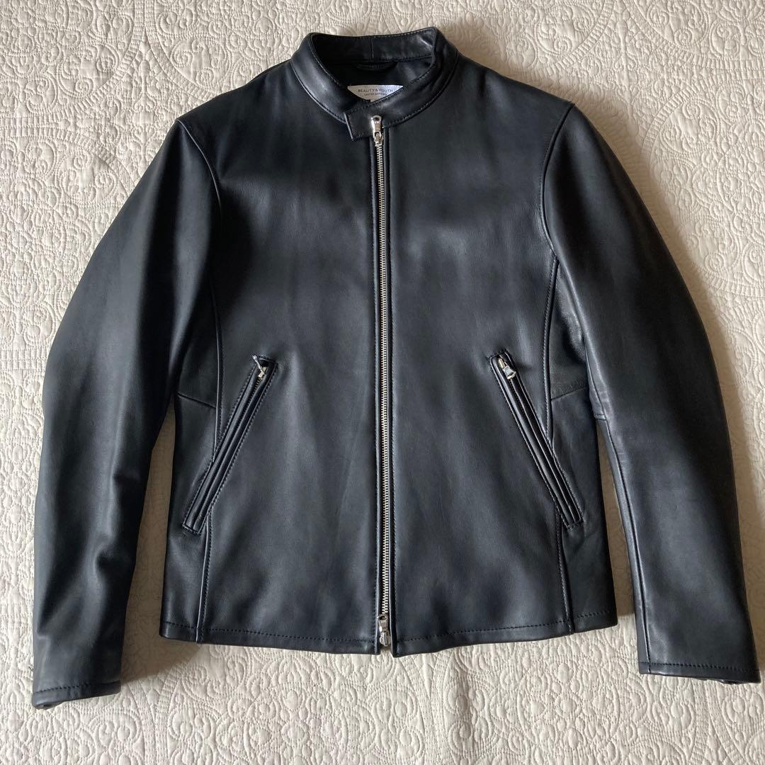 BY シープ シングルライダースジャケット