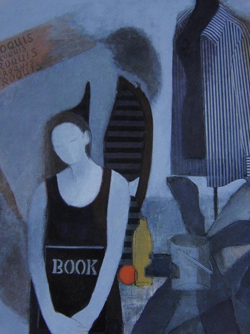 沖口智恵子、【クロッキー】、希少な額装用画集より、新品額装付