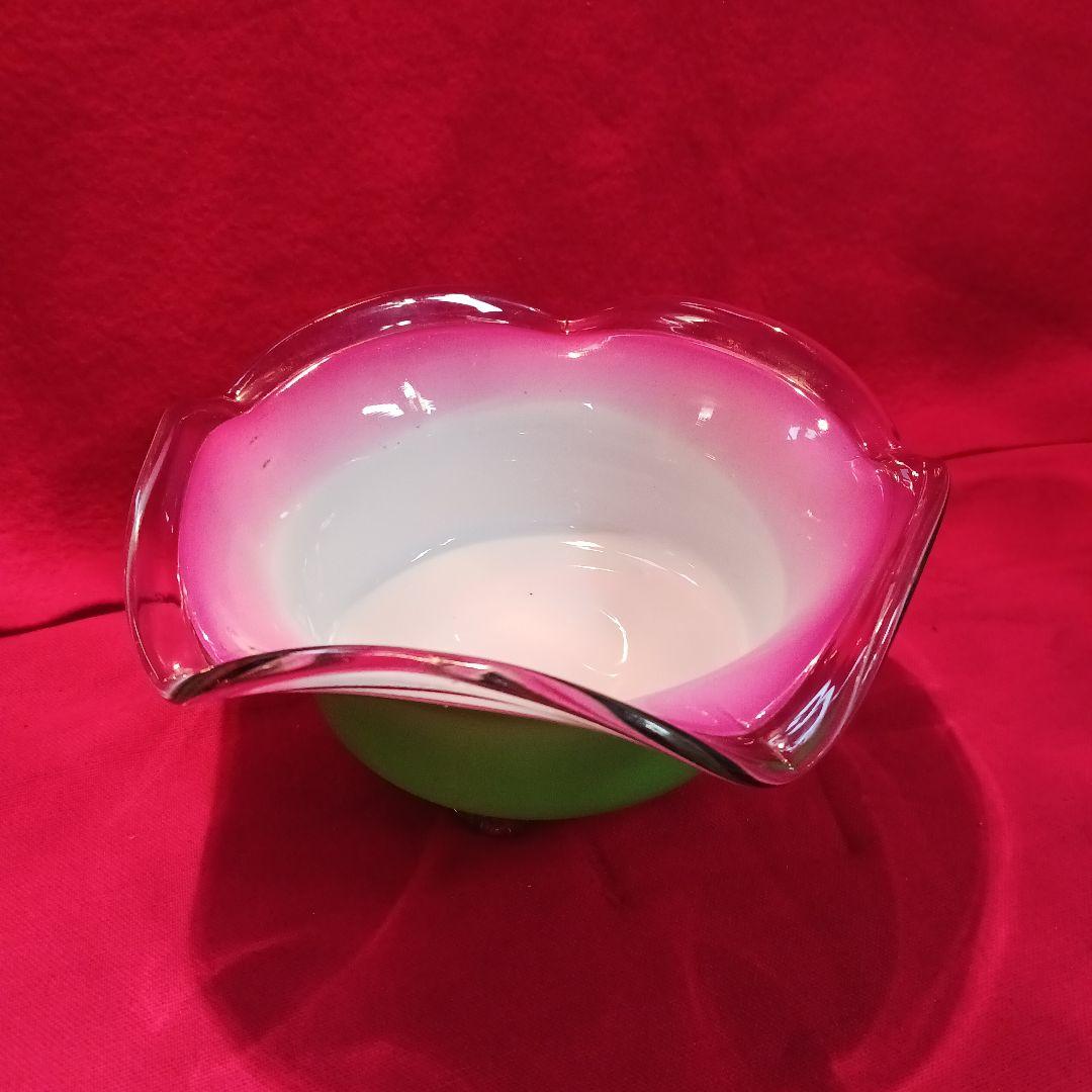 大正時代　ガラス　脚付き鉢　希少