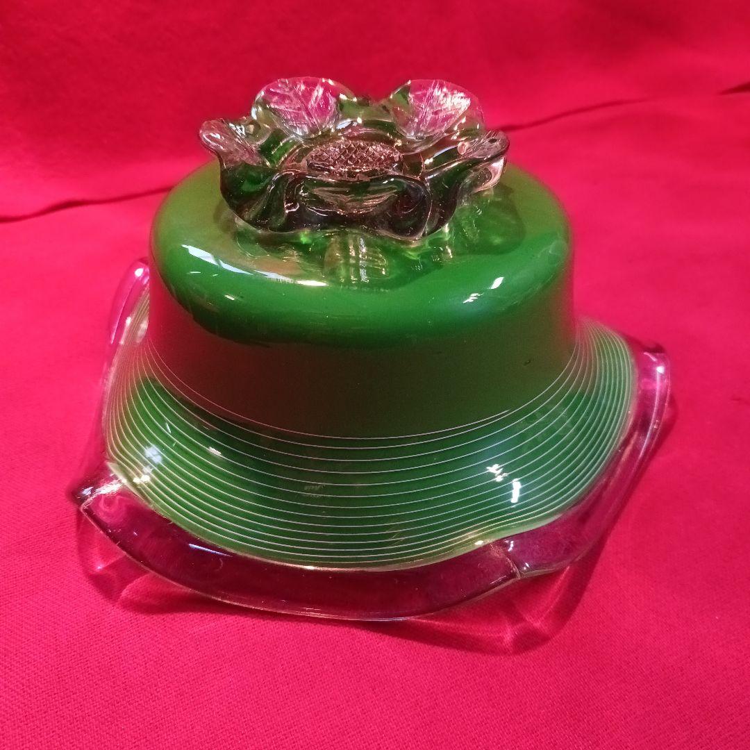 大正時代　ガラス　脚付き鉢　希少