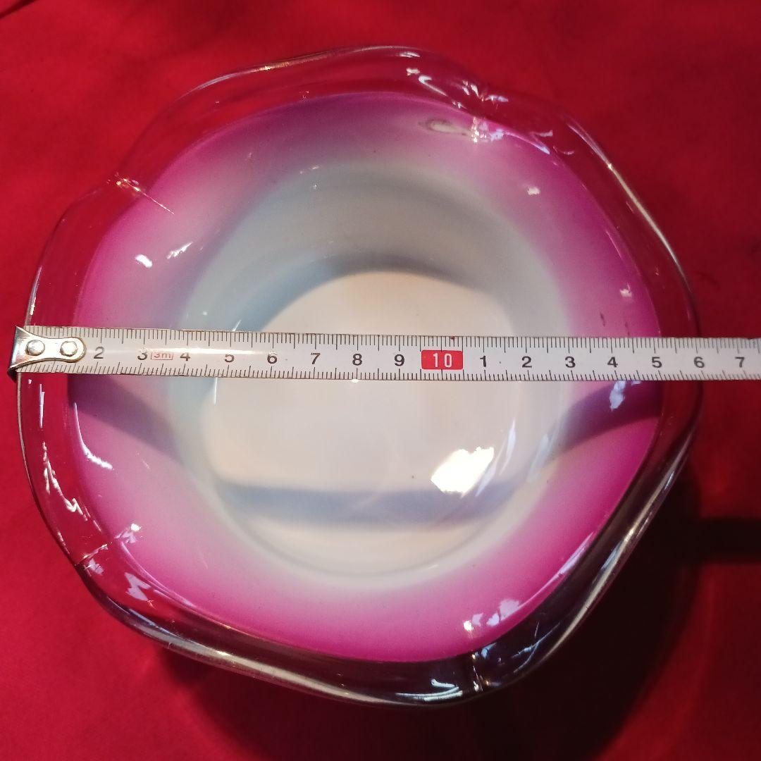 大正時代　ガラス　脚付き鉢　希少