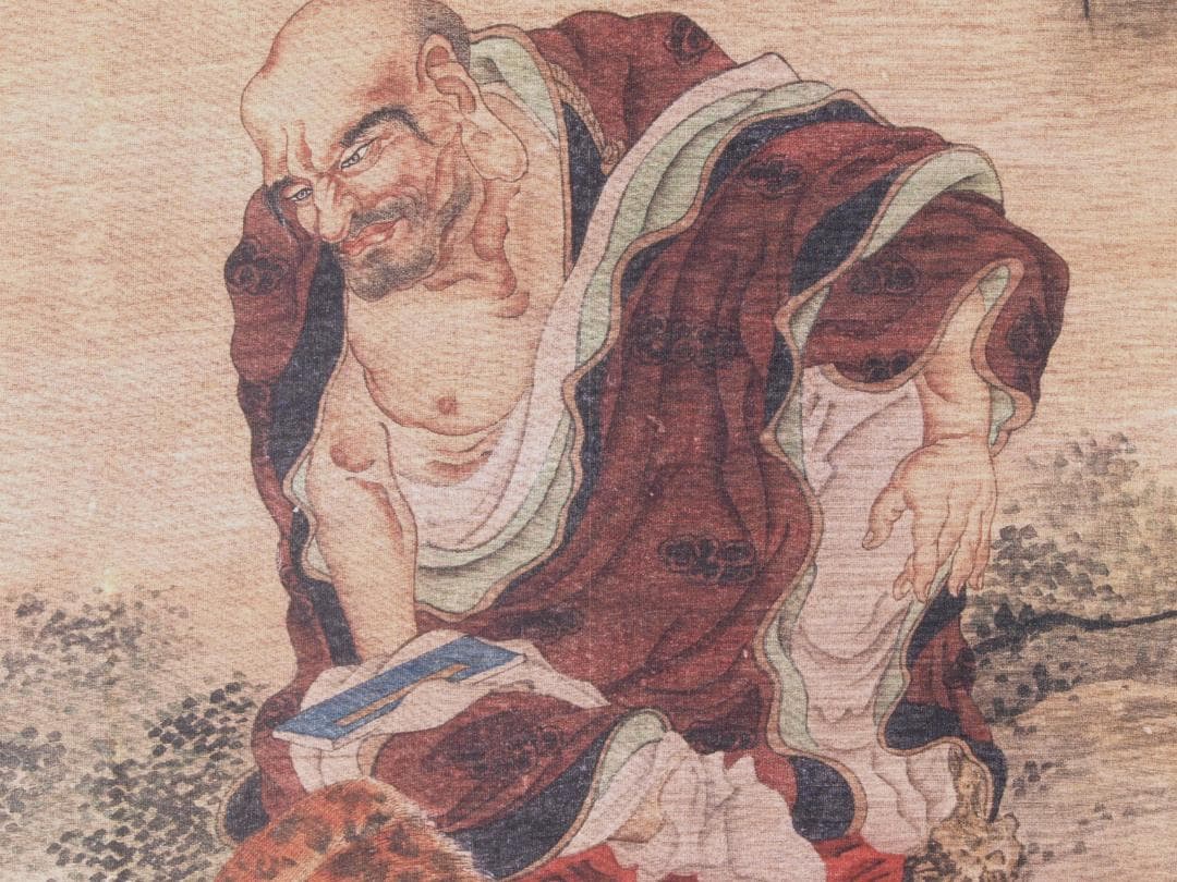 中国　唐時代　呉道子掛け軸　骨董品　肉筆保証 AK1096C11-3