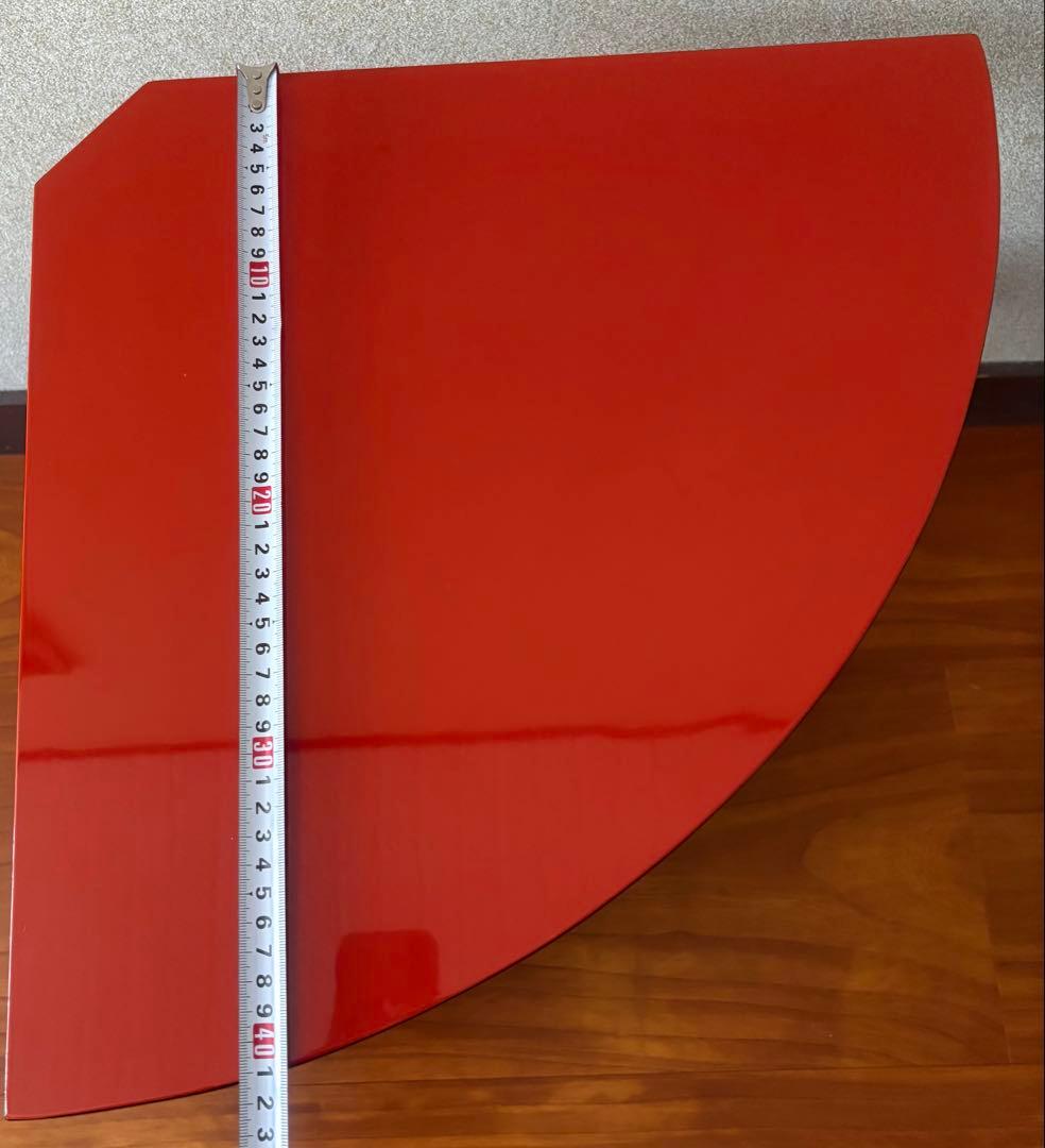 和テイスト 工芸品 木製 コーナー型 3段シェルフ コーナーラック 赤