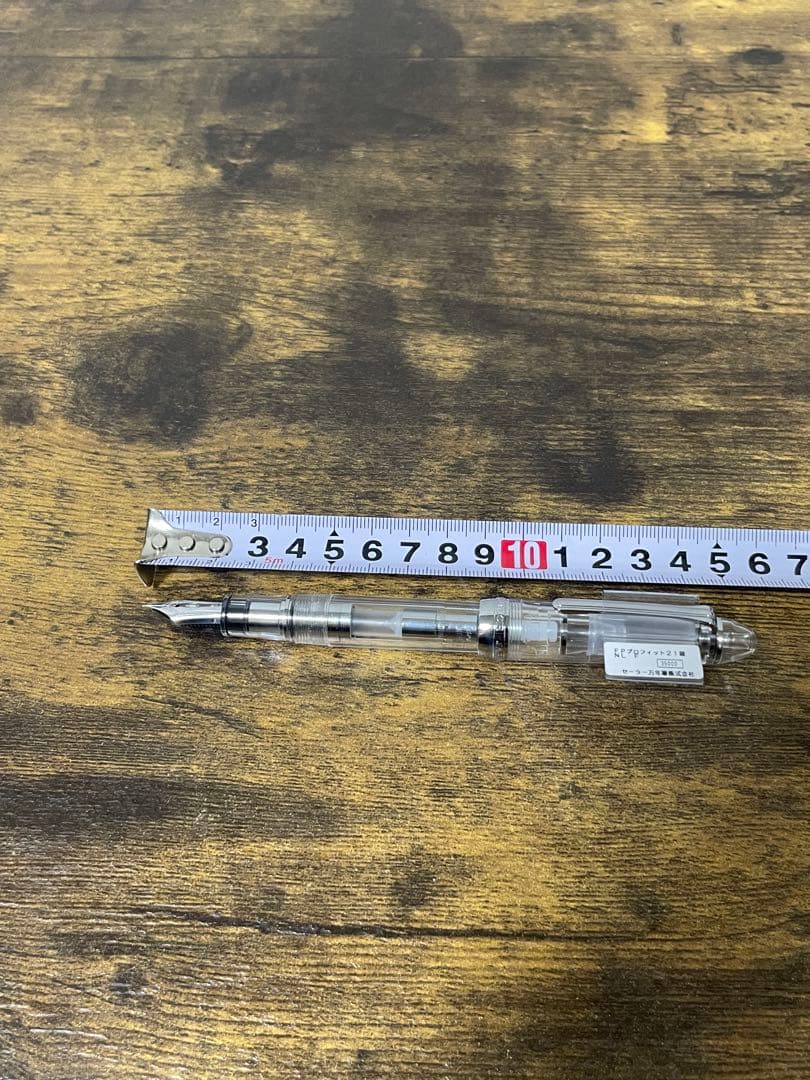 未使用　タグ付　透明軸　21金　字幅F　万年筆　銀　備品あり　デモンストレーター