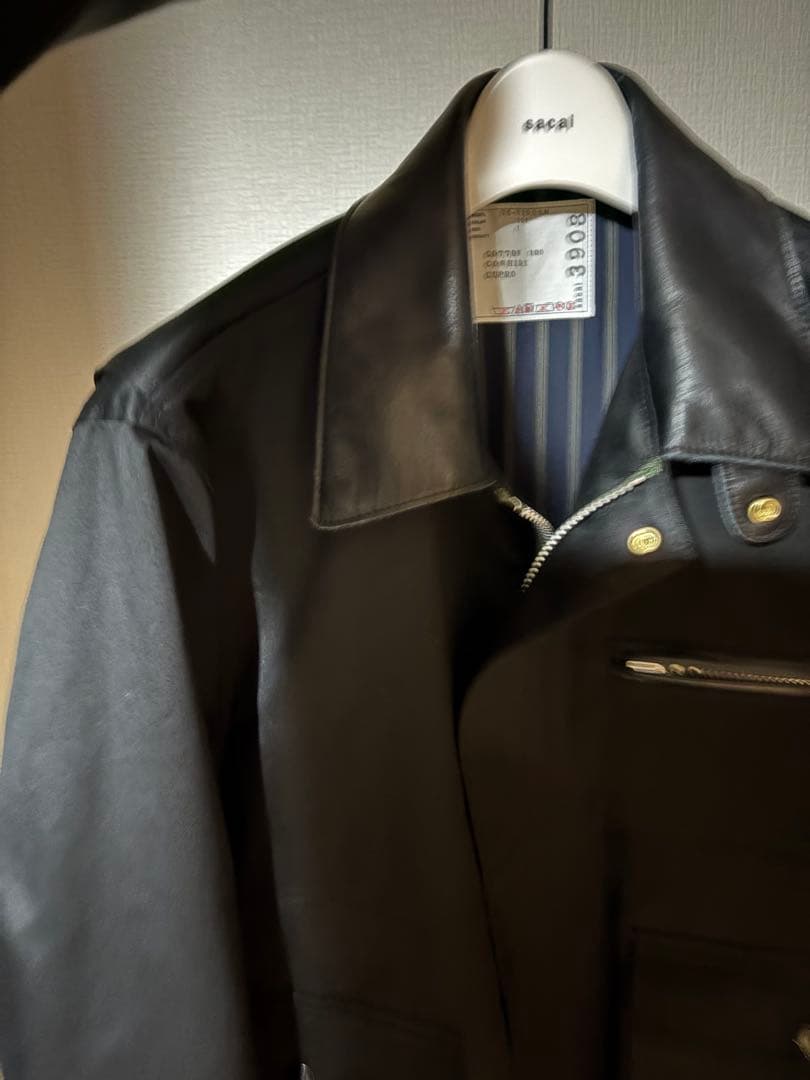 sacai Cotton Chino Blouson 26SS 襟レザー 1