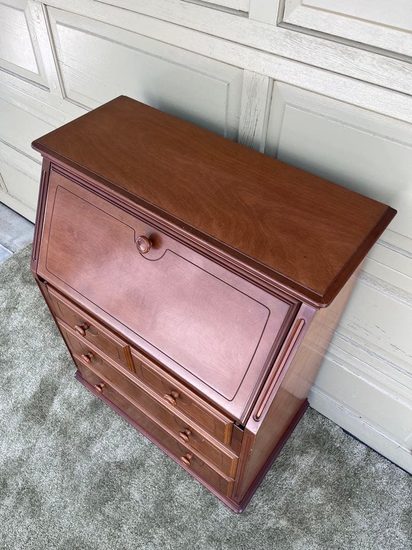 トーカイ家具 ライティングビューロー チェスト付き