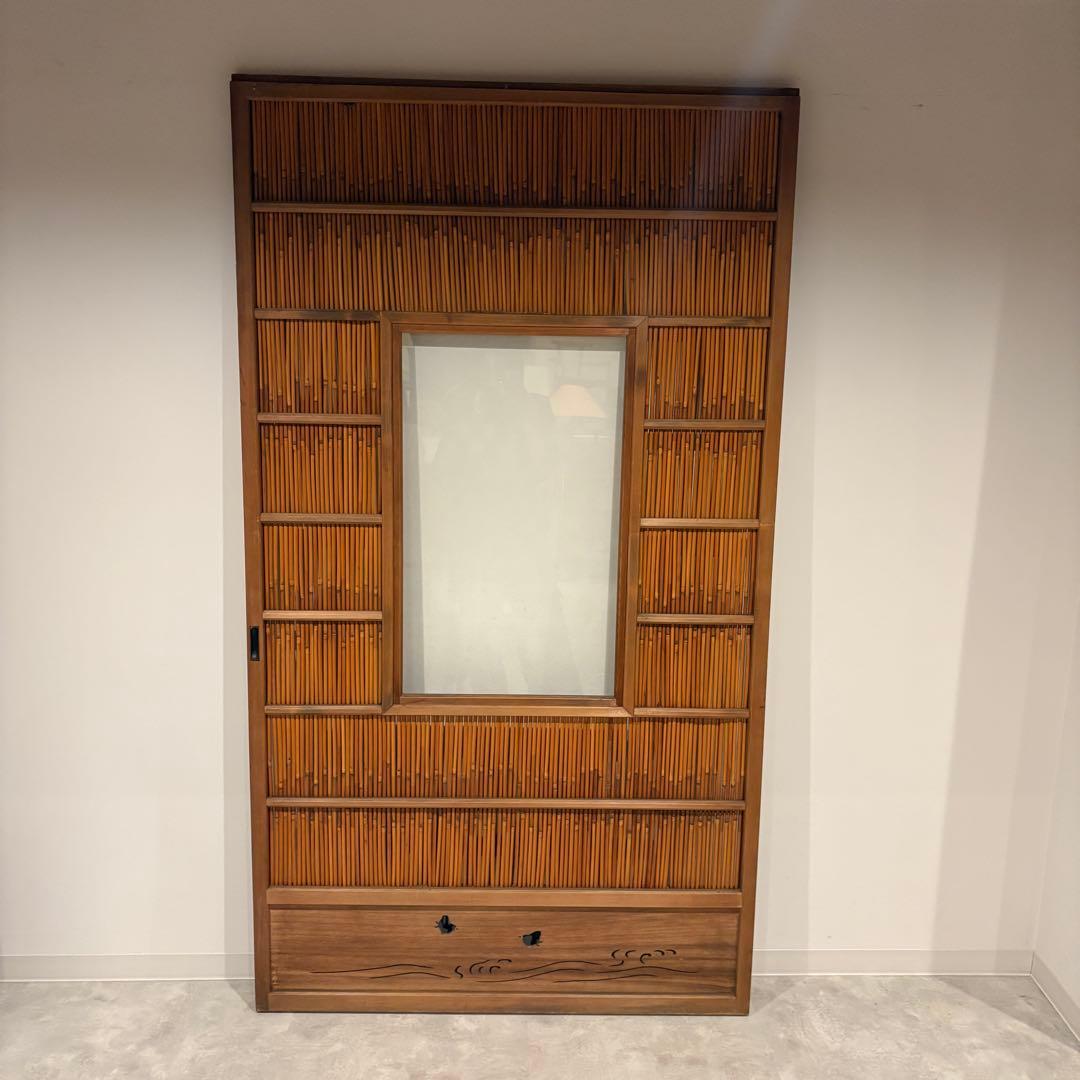 古い建具 ガラス戸 1枚 簾戸 すど 葦戸よしど 夏障子 御簾戸 1/4