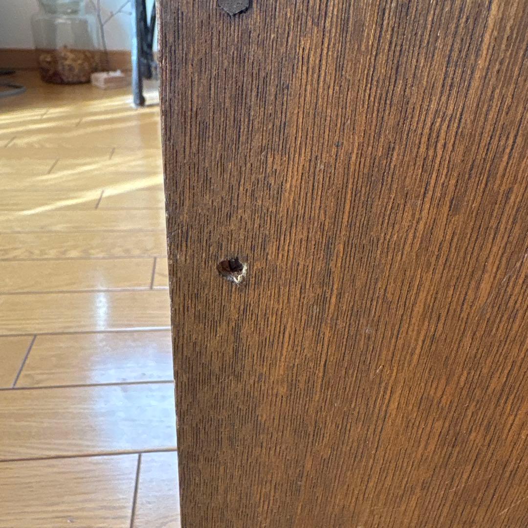 木製文机 2引き出し付き　昭和レトロ　 ディスプレイ