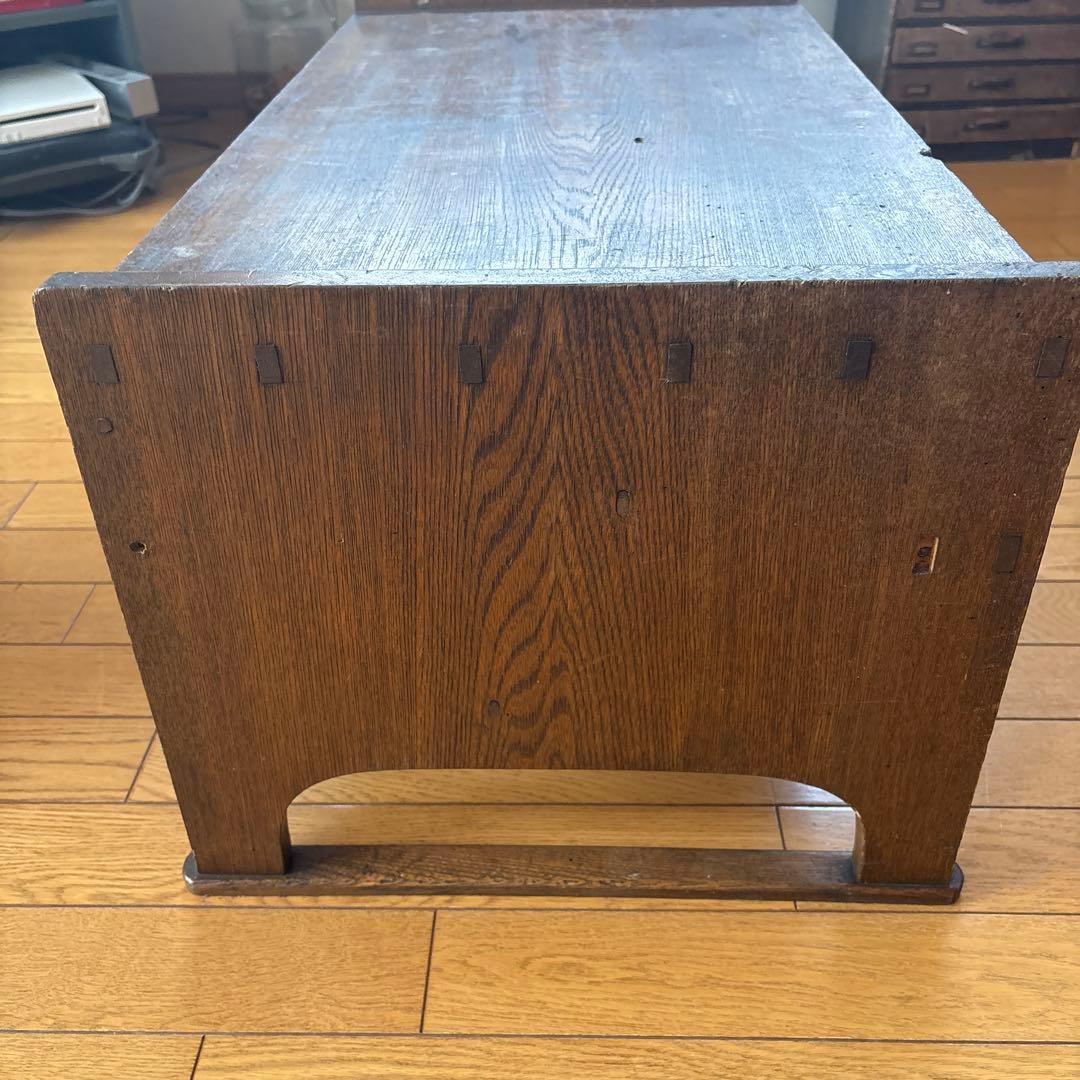 木製文机 2引き出し付き　昭和レトロ　 ディスプレイ