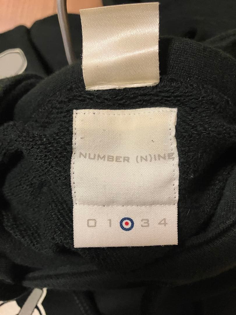 ナンバーナイン　ミッキーパーカースウェットオリジナル初期ブラック黒サイズ2正規品
