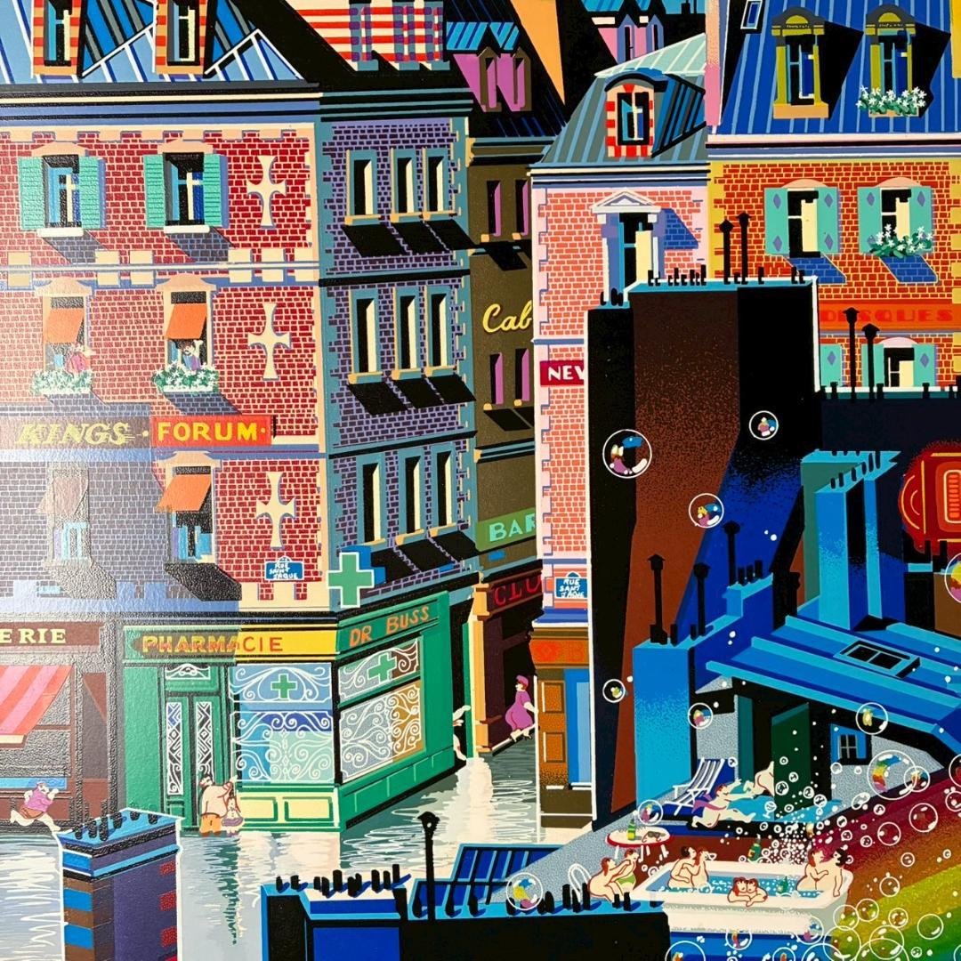 美品 ヒロ・ヤマガタ「バブル/BUBBLES」シルクスクリーン 大作 直筆サイン