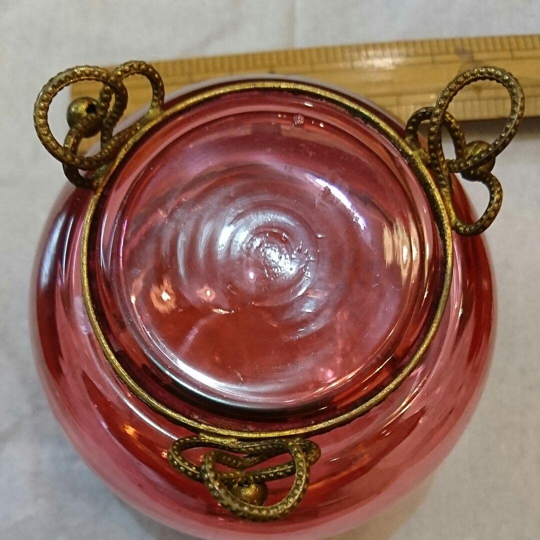 特別価格中！アンティーク、骨董市で購入の美しいゴ−ルドピンクの蓋物
