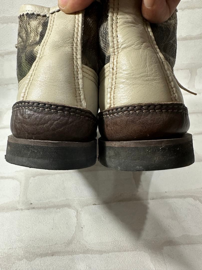 ラッセルモカシン　モカシンブーツ　珍しいリアルツリー生地とのコンビ