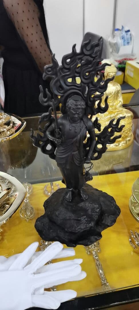 大型高30cm 豪華！仏像不動明王立像 銅製品 仏教美術品 真言宗 彫刻