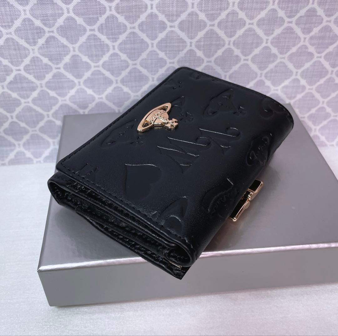 【最新❤︎新品】ヴィヴィアン・ウエストウッド　三折財布 マットブラック