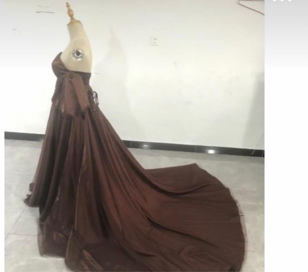 最終値下げ【自宅室内の前撮りのみ】ウェディングドレス　カラーブラウン