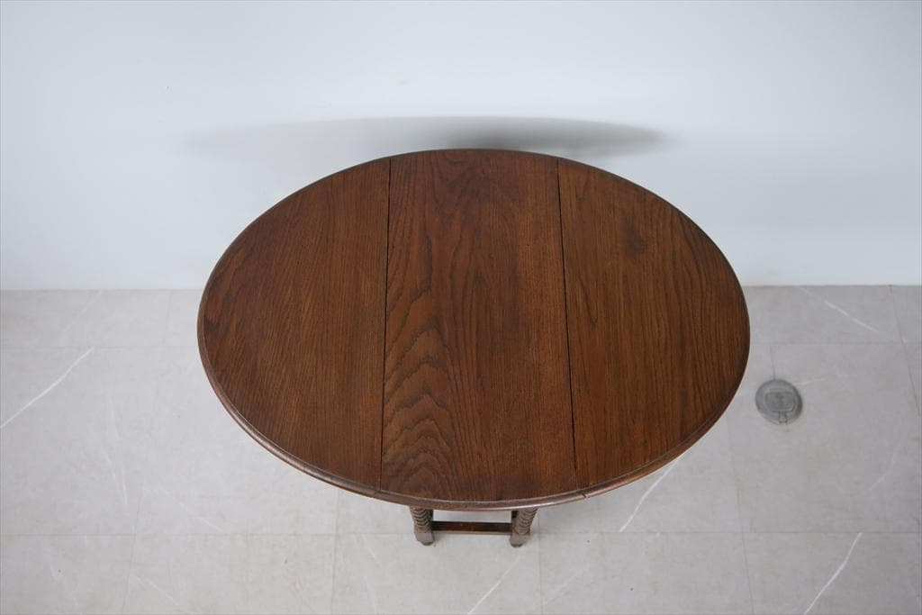 英国アンティーク木製ゲートレッグテーブル/ダイニング机バタフライ(91-261)