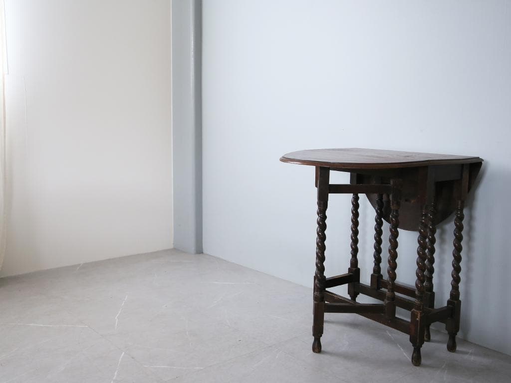 英国アンティーク木製ゲートレッグテーブル/ダイニング机バタフライ(91-261)