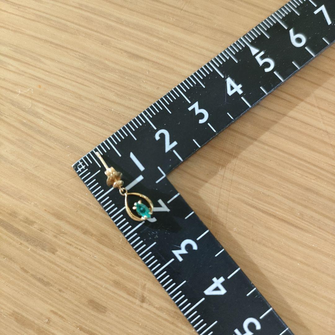 CQ40　エメラルド　K18　ピアス