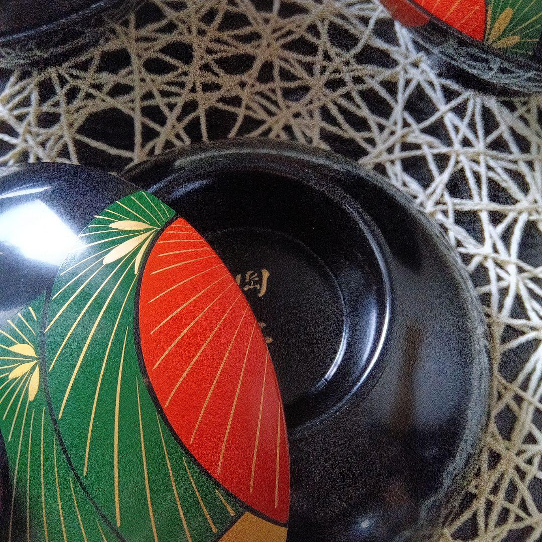 輪島塗漆器 3個セット 和風模様