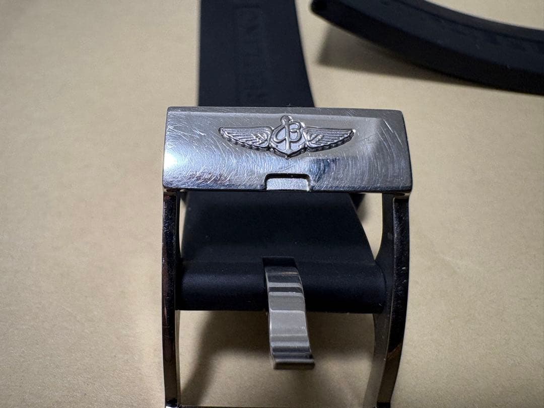 ごま　 ブライトリング純正ステンレスバックル 、ラバーベルトセット