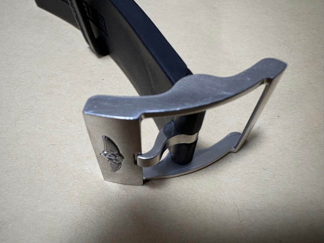 ごま　 ブライトリング純正ステンレスバックル 、ラバーベルトセット