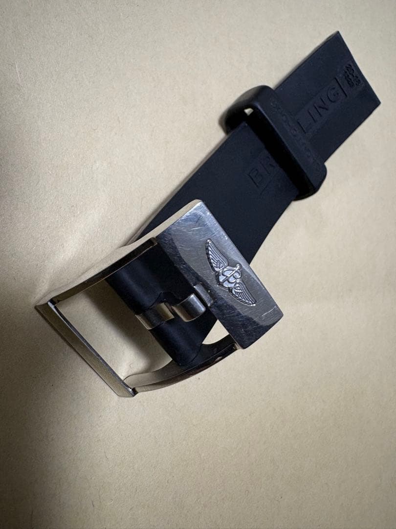 ごま　 ブライトリング純正ステンレスバックル 、ラバーベルトセット