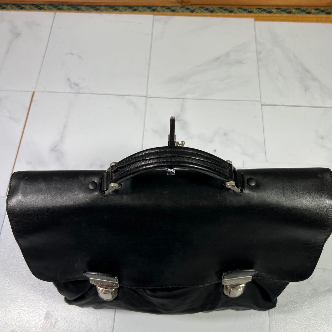 PRADA プラダ ナイロン切替レザーブリーフケース ビジネスバッグ ブラック