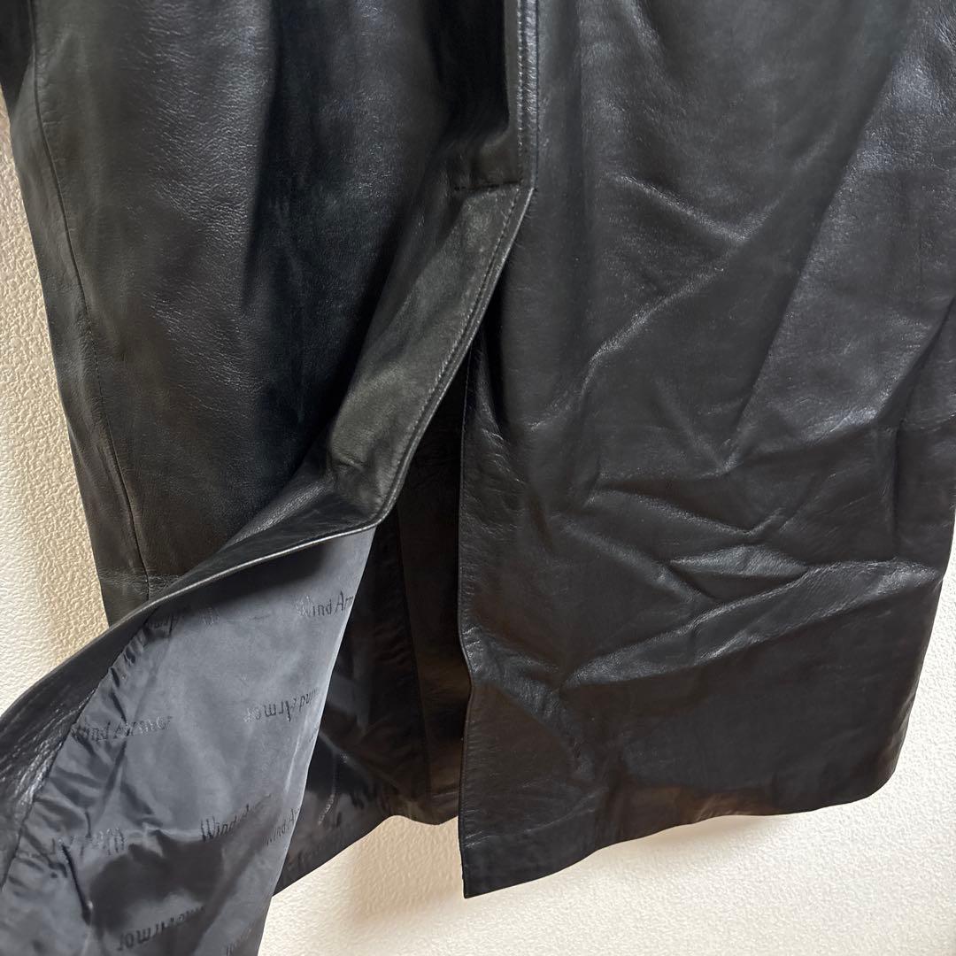 Wind Armor ラムレザー　羊革　ロングコート　ジャケット　ブラック　L