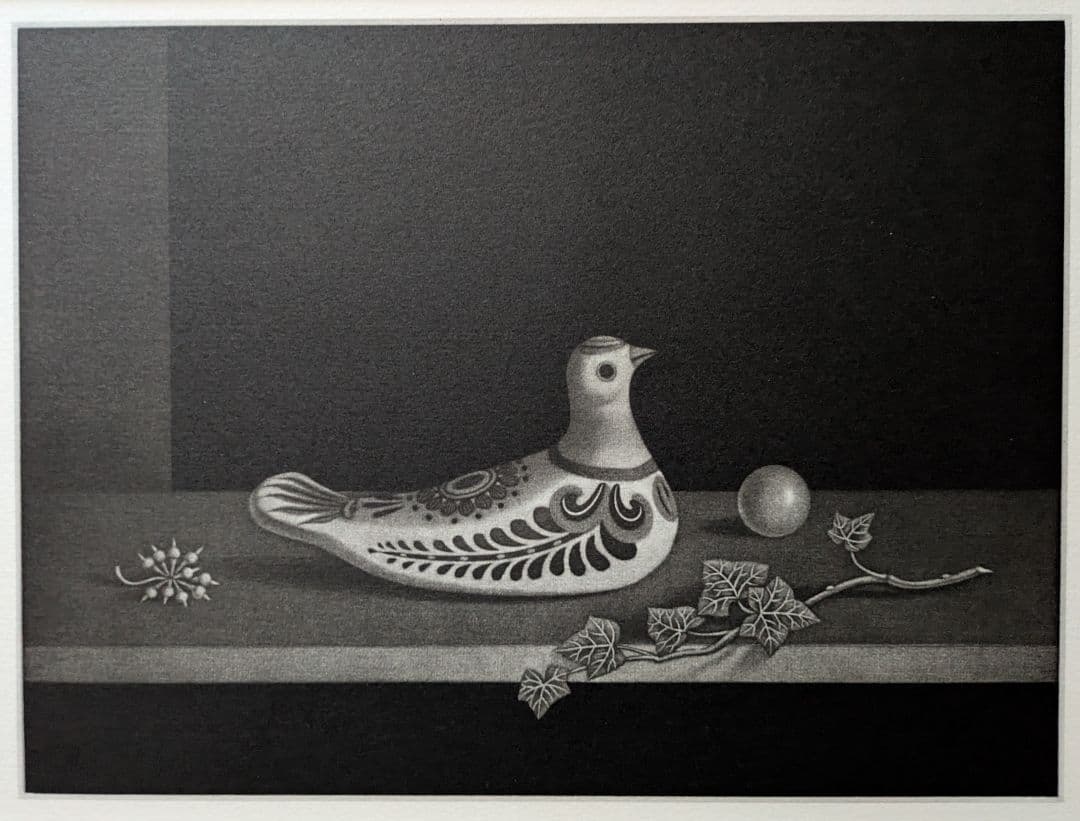 r長谷川潔の500部限定作品 「静物画・メキシコの鳩」真作保証