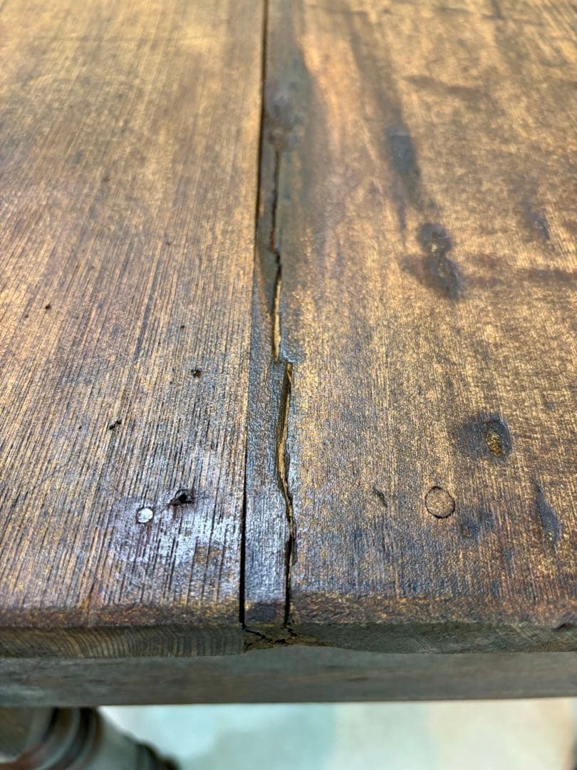 古家具 アンティーク机 2杯引き出し サイドテーブル ろくろ脚 無垢