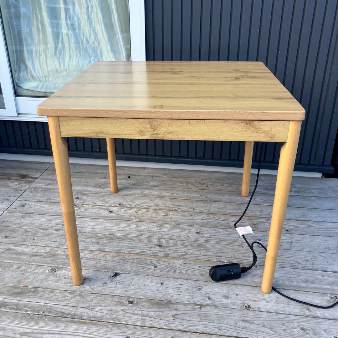 ニトリ 木製 ダイニングコタツテーブル デスクこたつ こたつ布団セット レトロ