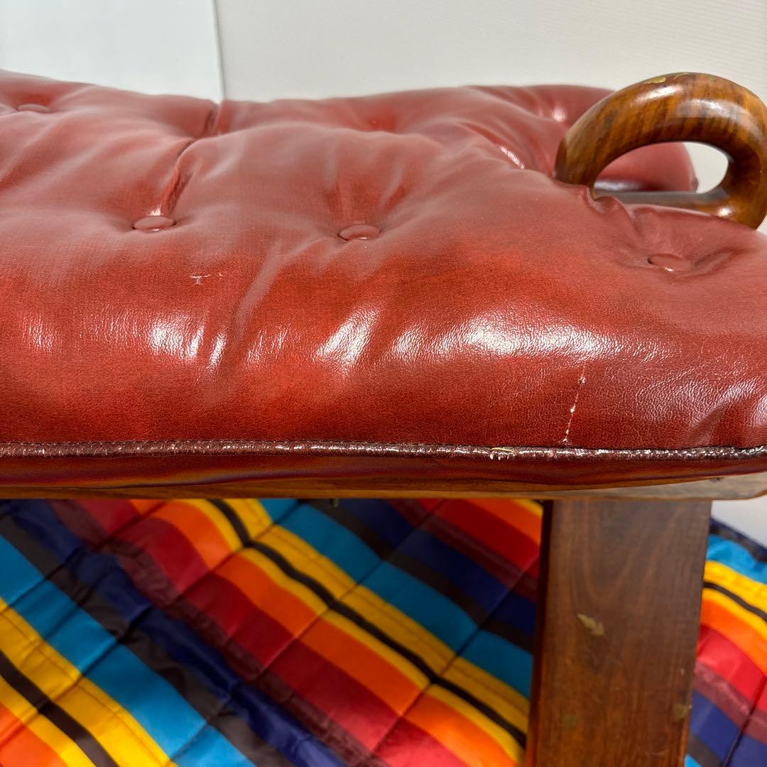 ラクダスツール　オットマン　チェア　真鍮象嵌　鞍型　ビンテージ