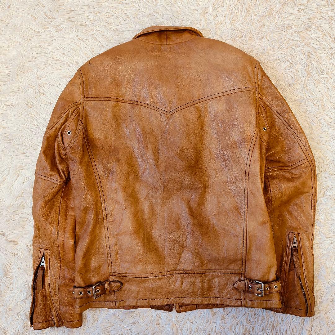 レア品　ショット　シングルライダース 星 スターブラウン サイズ M