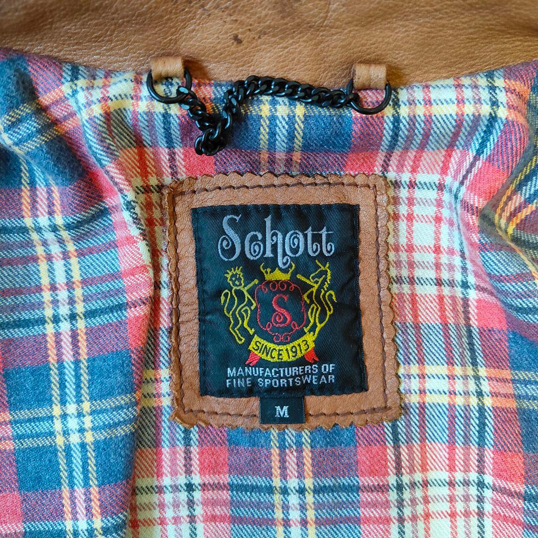 レア品　ショット　シングルライダース 星 スターブラウン サイズ M