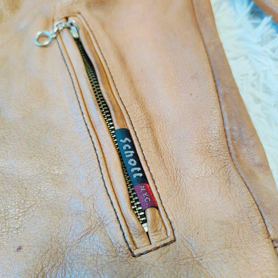 レア品　ショット　シングルライダース 星 スターブラウン サイズ M