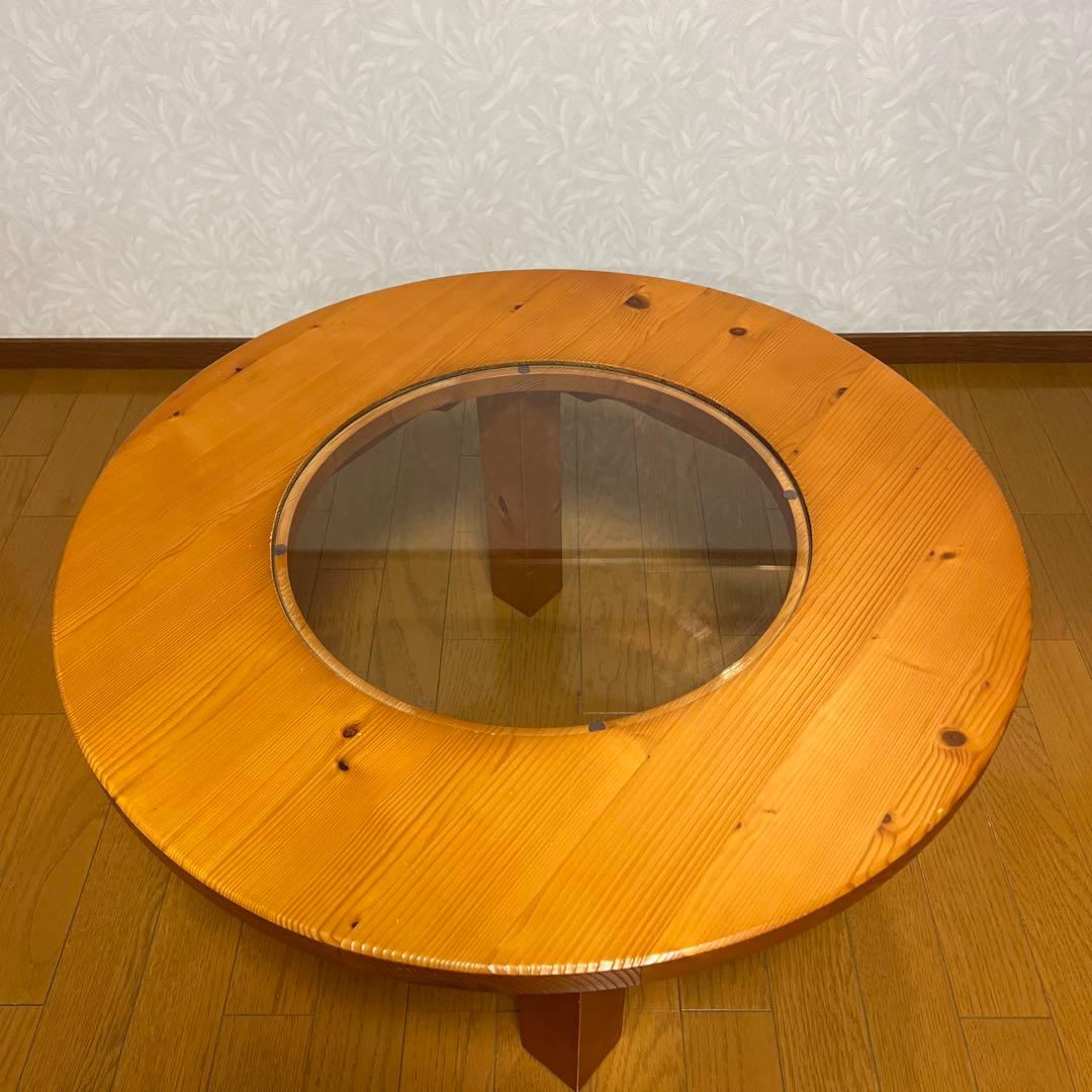 nn 小泉産業株式会社 コイズミ 木製 テーブル ガラス ミドルテーブル