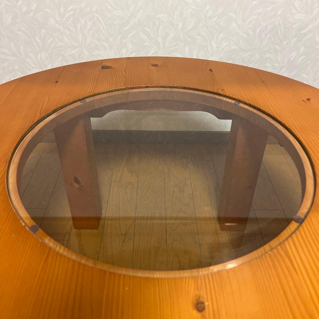 nn 小泉産業株式会社 コイズミ 木製 テーブル ガラス ミドルテーブル