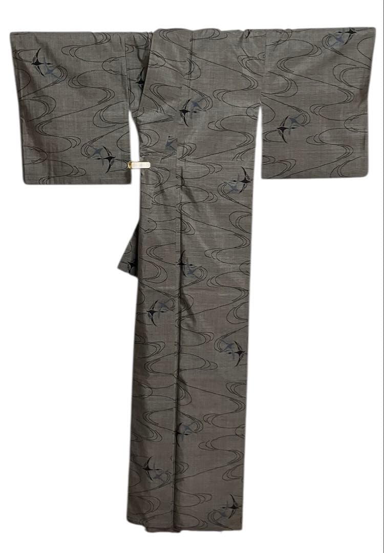 本場大島紬 経緯絣 9マルキ 小紋 飛翔鶴 イ6460